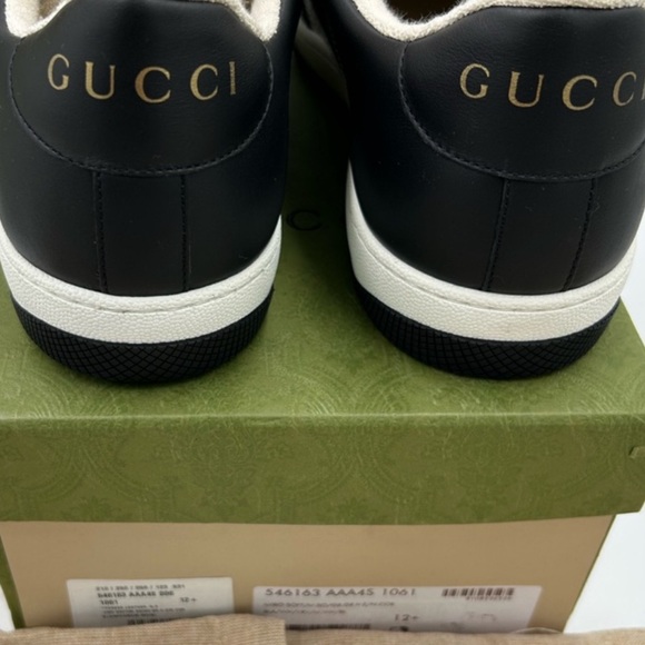 Gucci Men's low top screener sneakers . Paneled leather design . Size 12.5 - Picture 8 of 11